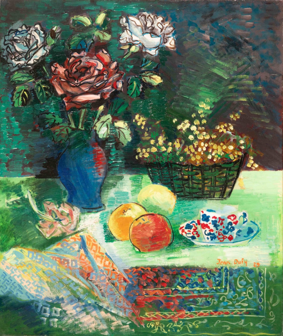 Nature morte au panier de mimosa - Jean Dufy (1888 - 1964)